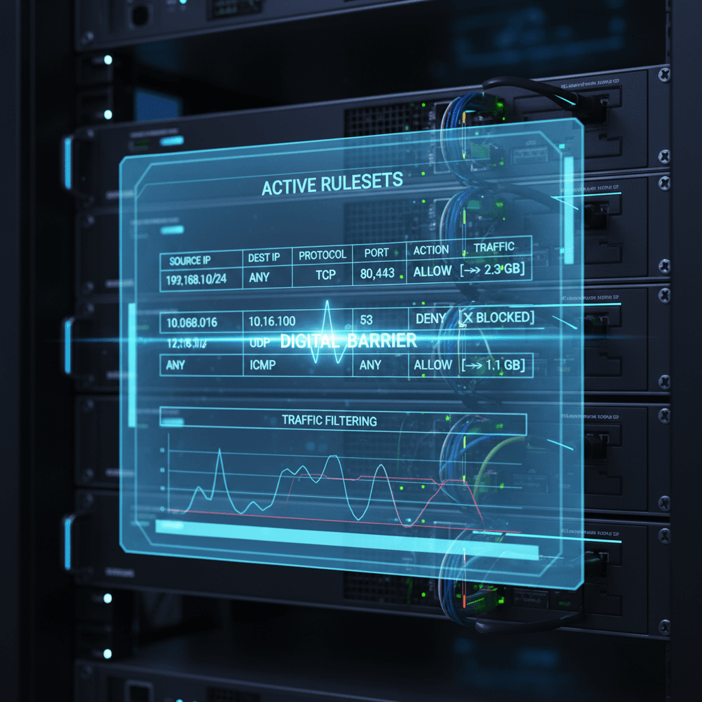 Firewall security configuration and traffic filtering